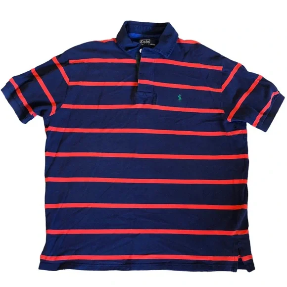 Polo by Ralph Lauren Navy & Red Striped Shirt size XL - Picture 1 of 10